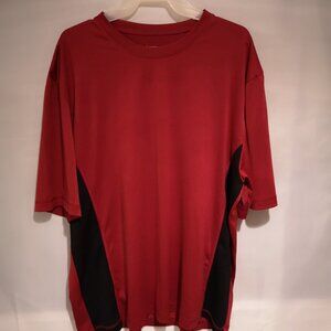 Jockey Men's Red & Black Short Sleeves Lightweight Athletic Top